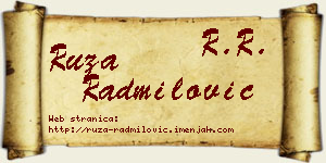 Ruža Radmilović vizit kartica